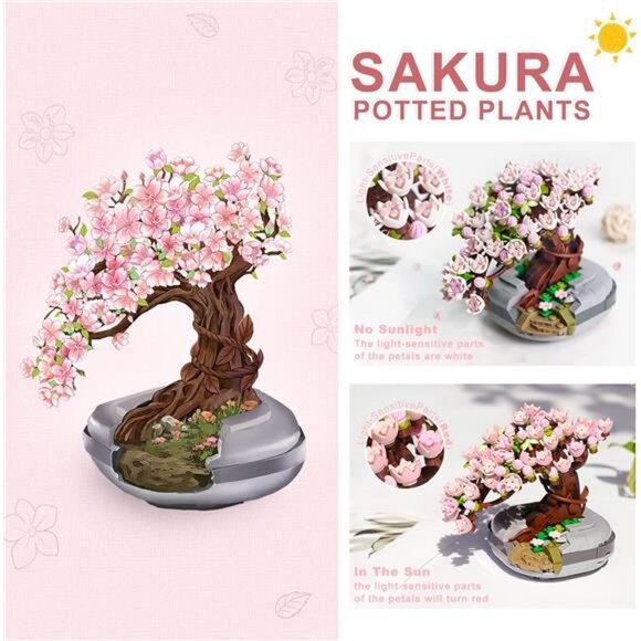 Mini Bricks Flowers Bonsai Model 426 pcs Creative DIY Simulation Mini - Picture 2 of 7